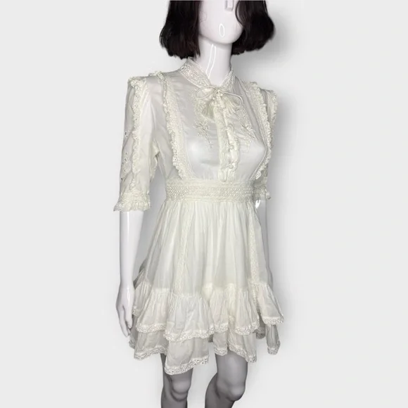Sunday Best “Tauriel” White Ruffled Tiered Mini Dress - Picture 5 of 9